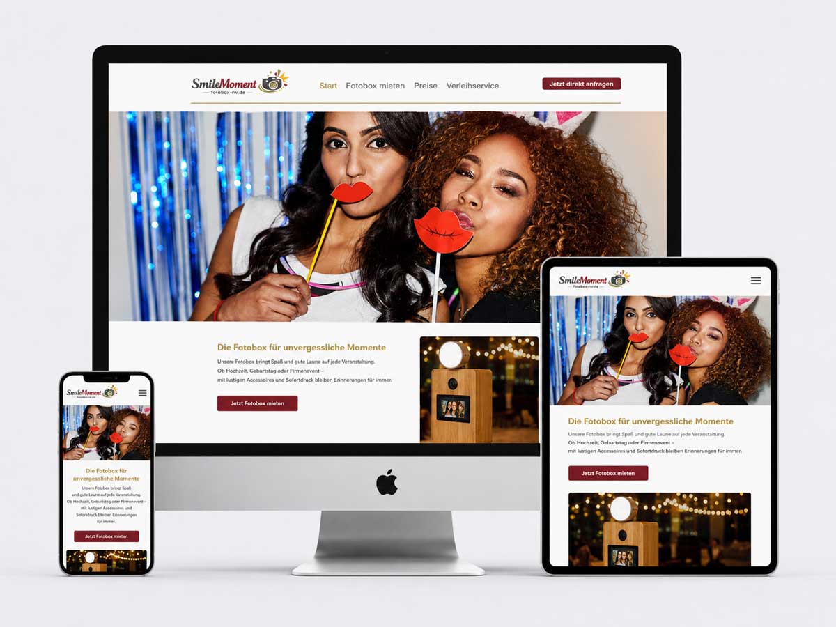 Webdesign Referenz SmileMoment Fotobox Rottweil