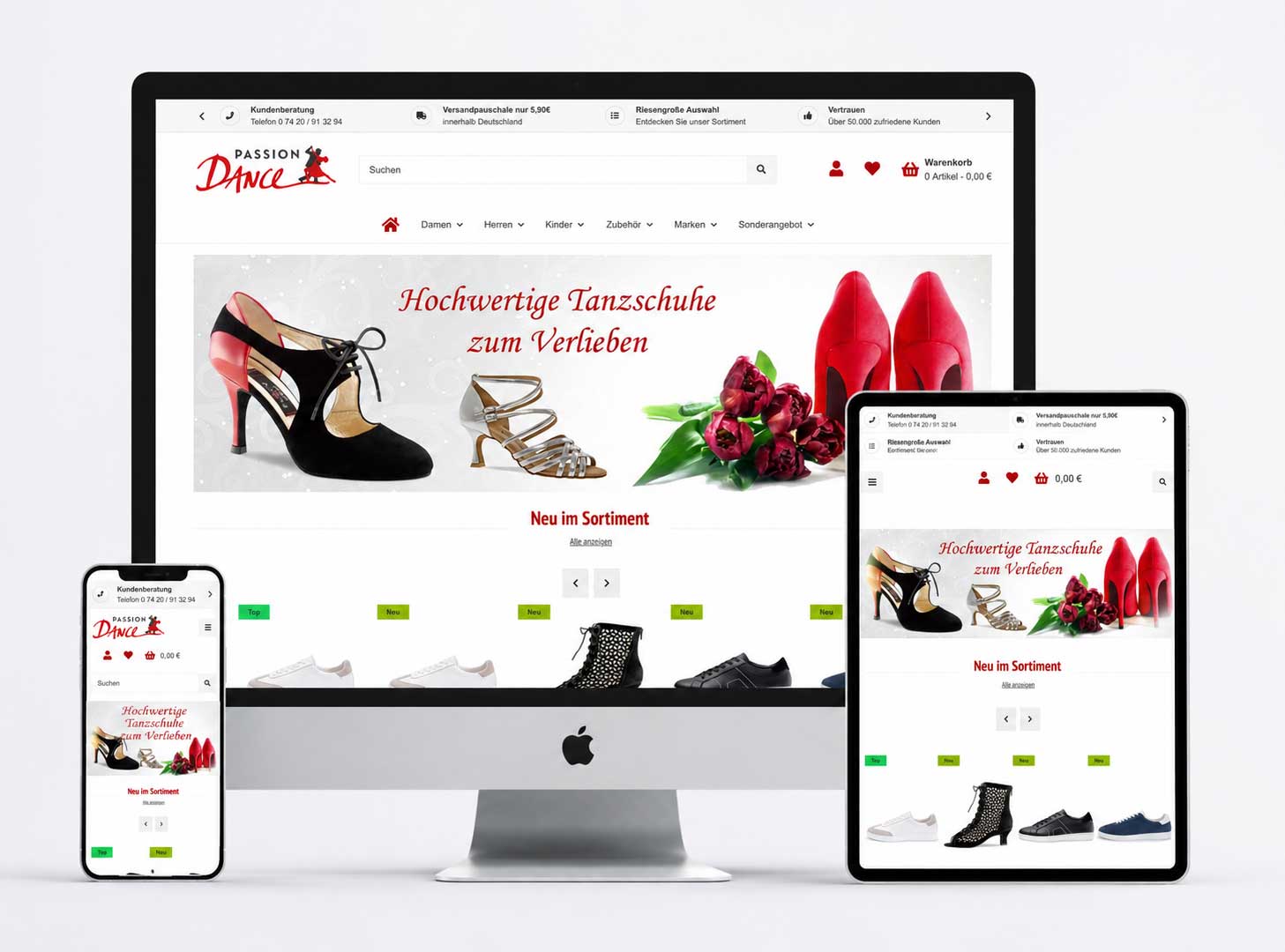Onlineshop Referenz PASSION-DANCE Tanzschuhe Rottweil