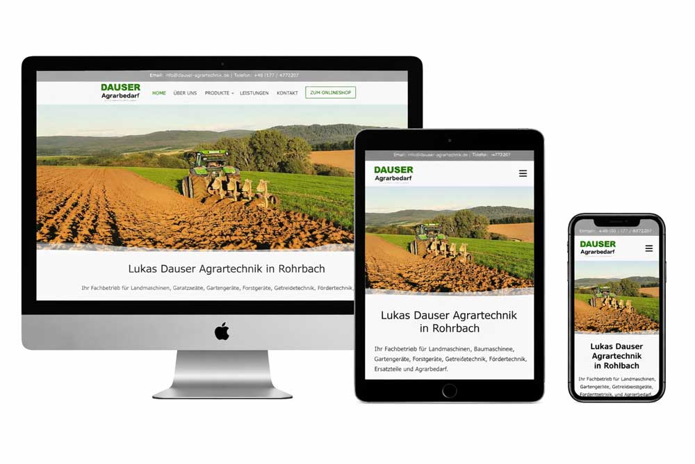 Webdesign Referenz Dauser Agrartechnik Region Rottweil