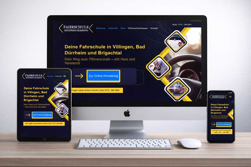 Webdesign Referenz Fahrschule Blessing in Villingen-Schwenningen
